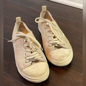 Chanel Off White Suede Tennis Shoes Size 9